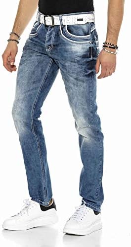Cipo & Baxx Herren Jeans Hose Look Röhrenjeans Straight Fit Kontrastnähte Trendyhose | Cipo & Baxx Herren Jeans Hose Us