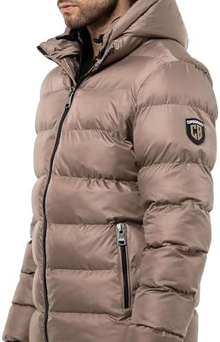 Cipo & Baxx Herren Mantel – Stylische Winterjacke mit warmem Innenfutter und abnehmbarer Kapuze für kalte Tage