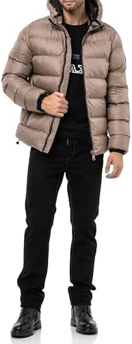 Cipo & Baxx Herren Mantel – Stylische Winterjacke mit warmem Innenfutter und abnehmbarer Kapuze für kalte Tage