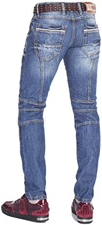 Cipo & Baxx Herren Jeans Hose Look Röhrenjeans Straight Fit Kontrastnähte Trendyhose | Cipo & Baxx Herren Jeans Hose Us