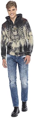 Cipo & Baxx Herren Sweatjacke Hoodie – Stylischer Pullover für Streetwear-Begeisterte mit Reißverschluss & Kapuze für Fr