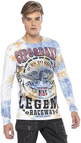 Cipo & Baxx Herren Sweatshirt Series – Stylischer Pullover im Modernen Streetwear Look mit Rundhals & Print – Comfortabl