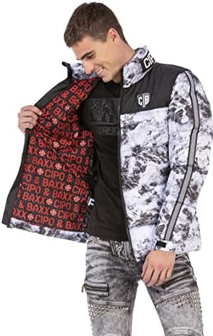 Stylische Winterjacke Herren Cipo & Baxx Series | Warme Winterjacke Herren Cipo & Baxx Series abnehmbarer Kapuze | Func