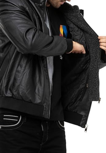 Cipo & Baxx Herren Mantel – Stylische Winterjacke mit warmem Innenfutter und abnehmbarer Kapuze für kalte Tage