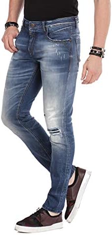 Cipo & Baxx Herren Jeans - Straight Fit mit modischen Waschungen, Nähten & Used-Look Details - Regular Denim