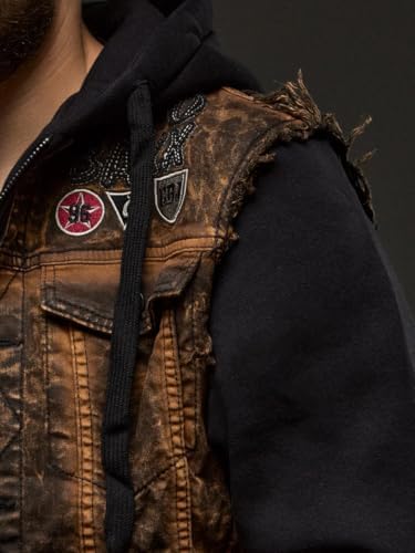 Cipo & Baxx Herren Hybrid-Denimjacke - Versatile Farben, Modisch und Komfortabel - für City und Outdoor - mit Knopf und