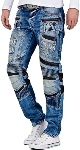 Cipo & Baxx Herren Jeans - Stylische Denim-Mode mit hohem Markanten_design | Regular & Slim Fit | Stonewashed Effect des