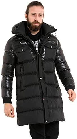 Cipo & Baxx Herren Mantel – Stylische Winterjacke mit warmem Innenfutter und abnehmbarer Kapuze für kalte Tage