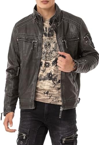 Cipo & Baxx Herren Mantel – Stylische Winterjacke mit warmem Innenfutter und abnehmbarer Kapuze für kalte Tage