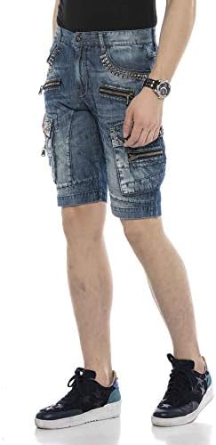 Cipo & Baxx Herren Jeans - Straight Fit mit modischen Waschungen, Nähten & Used-Look Details - Regular Denim - Trendige