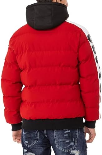 Cipo & Baxx Herren Mantel – Stylische Winterjacke mit warmem Innenfutter und abnehmbarer Kapuze für kalte Tage