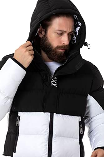 Cipo & Baxx Herren Mantel – Stylische Winterjacke mit warmem Innenfutter und abnehmbarer Kapuze für kalte Tage