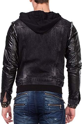 Cipo & Baxx Herren Hybrid-Denimjacke - Versatile Farben, Modisch und Komfortabel - für City und Outdoor - mit Knopf und