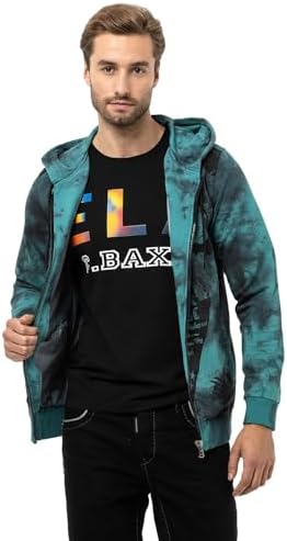 Cipo & Baxx Herren Sweatjacke Hoodie – Stylischer Pullover für Streetwear-Begeisterte mit Reißverschluss & Kapuze für Fr