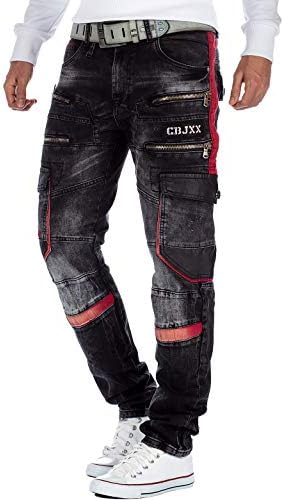 Cipo & Baxx Herren Jeans - Stylische Denim-Mode mit hohem Markantzen Detail | Regular & Slim Fit für Männer | Stonewashe