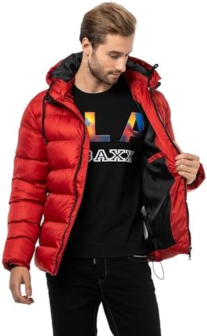 Cipo & Baxx Herren Mantel – Stylische Winterjacke mit warmem Innenfutter und abnehmbarer Kapuze für kalte Tage