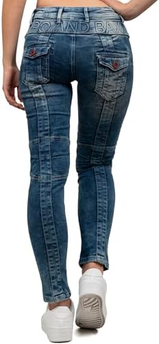 Cipo & Baxx Damen Jeans – Stylische Slim & Regular Fit Hosen mit Stretch & Used-Look | Bequeme Passform, modisches Desig