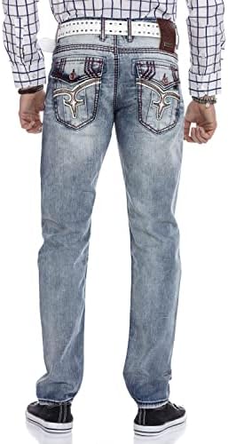 Cipo & Baxx Herren Jeans Hose Look Röhrenjeans Straight Fit Kontrastnähte Trendyhose | Cipo & Baxx Herren Jeans Hose Us