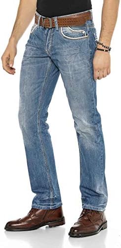 Cipo & Baxx Herren Jeans Hose Look Röhrenjeans Straight Fit Kontrastnähte Trendyhose | Cipo & Baxx Herren Jeans Hose Us