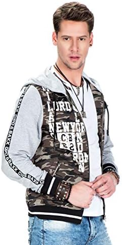 Cipo & Baxx Herren Hybrid-Denimjacke - Versatile Farben, Modisch und Komfortabel - für City und Outdoor - mit Knopf und