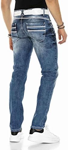 Cipo & Baxx Herren Jeans Hose Look Röhrenjeans Straight Fit Kontrastnähte Trendyhose | Cipo & Baxx Herren Jeans Hose Us