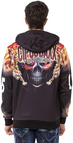 Cipo & Baxx Herren Sweatjacke Hoodie – Stylischer Pullover für Streetwear-Begeisterte mit Reißverschluss & Kapuze für Fr
