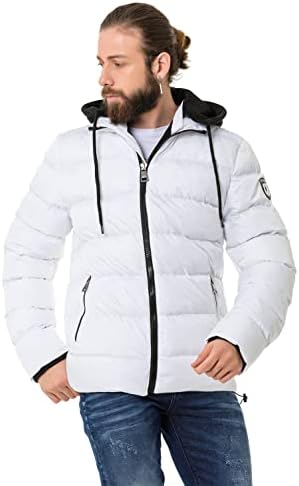 Cipo & Baxx Herren Mantel – Stylische Winterjacke mit warmem Innenfutter und abnehmbarer Kapuze für kalte Tage