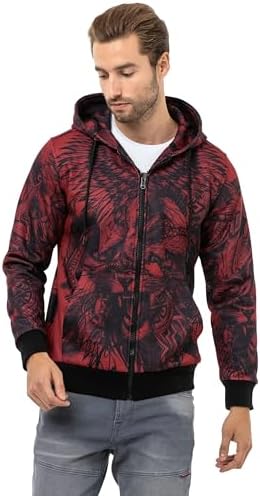 Cipo & Baxx Herren Sweatjacke Hoodie – Stylischer Pullover für Streetwear-Begeisterte mit Reißverschluss & Kapuze für Fr