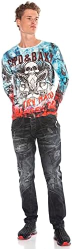 Cipo & Baxx Herren Sweatshirt Series – Stylischer Pullover im Modernen Streetwear Look mit Rundhals & Print – Comfortabl