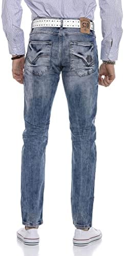 Cipo & Baxx Herren Jeans Hose Look Röhrenjeans Straight Fit Kontrastnähte Trendyhose | Cipo & Baxx Herren Jeans Hose Us
