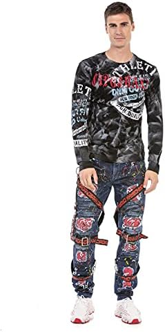 Cipo & Baxx Herren Langarm-Sweatshirt mit Rundhalsausschnitt und Print – Trendiger Look CL453 – Bild 6