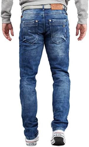 Cipo & Baxx Herren Jeans - Stilvolle Regular-Fit Denim mit Kontrastnähten | Bequeme & Modische Jeans für Männer | Stone-