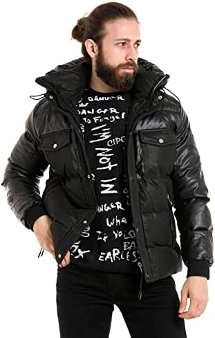 Cipo & Baxx Herren Mantel – Stylische Winterjacke mit warmem Innenfutter und abnehmbarer Kapuze für kalte Tage