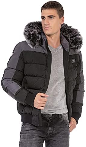 Stylische Winterjacke Herren Cipo & Baxx Series | Warme Winterjacke Herren Cipo & Baxx Series abnehmbarer Kapuze | Func
