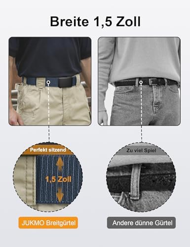 JUKMO Automatik Gürtel für Herren, robustes Nylon, 3,8cm Breite, praktische Ratsche-Funktion | JUKMO Herren Automatik G
