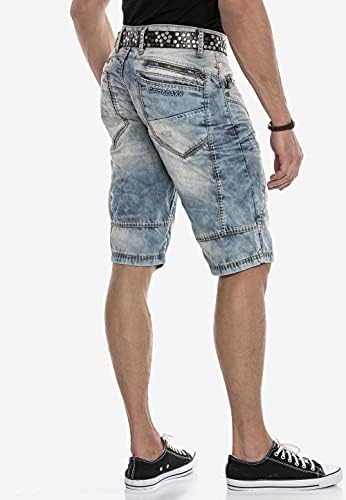 Cipo & Baxx Herren Jeans - Straight Fit mit modischen Waschungen, Nähten & Used-Look Details - Regular Denim - Trendige
