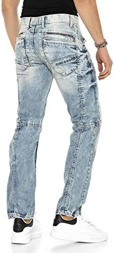 Cipo & Baxx Herren Jeans Hose Look Röhrenjeans Straight Fit Kontrastnähte Trendyhose | Cipo & Baxx Herren Jeans Hose Us
