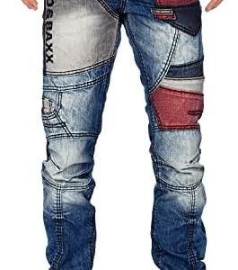 Cipo & Baxx Herren Jeans - Stylische Denim-Mode mit hohem Markantzen Detail | Regular & Slim Fit für Männer | Stonewashe