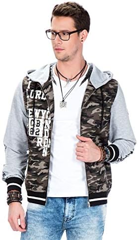 Cipo & Baxx Herren Hybrid-Denimjacke - Versatile Farben, Modisch und Komfortabel - für City und Outdoor - mit Knopf und