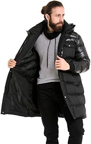 Cipo & Baxx Herren Mantel – Stylische Winterjacke mit warmem Innenfutter und abnehmbarer Kapuze für kalte Tage