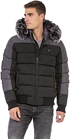 Stylische Winterjacke Herren Cipo & Baxx Series | Warme Winterjacke Herren Cipo & Baxx Series abnehmbarer Kapuze | Func