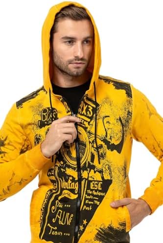 Cipo & Baxx Herren Sweatjacke Hoodie – Stylischer Pullover für Streetwear-Begeisterte mit Reißverschluss & Kapuze für Fr