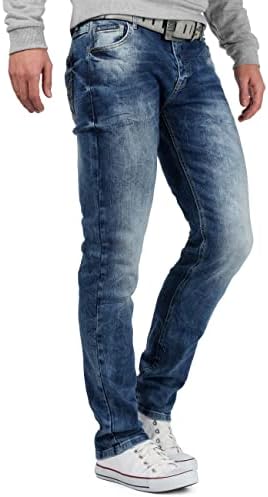 Cipo & Baxx Herren Jeans - Stilvolle Männer Jeans mit 5-Pocket-Design und Kontrastnähten | Bequemer Baumwoll-Elasthan-Mi