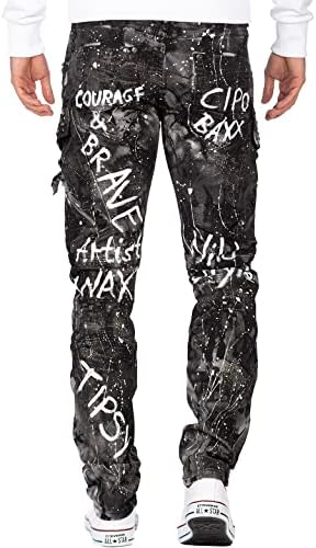 Cipo & Baxx Herren Jeans - Stylische Denim-Mode mit hohem Markanten_design | Regular & Slim Fit | Stonewashed Effect des