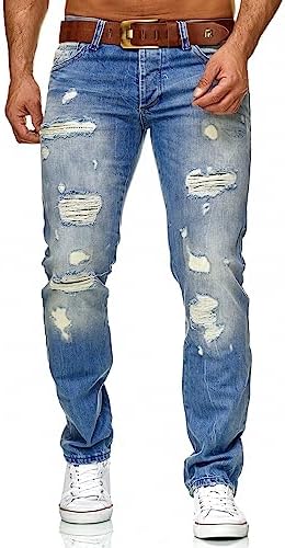 Redbridge Jeans - Regular Fit Denim Hose im Used Look mit Rissen – 5-Pocket Jeans für junge Männer & Frauen in Freizeit