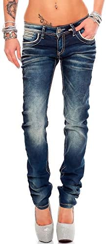 Cipo & Baxx Damen Jeans - Stylische Regular & Slim Fit Modelle mit Stretch | Kontrastnähten & Applikationen | Ideal für