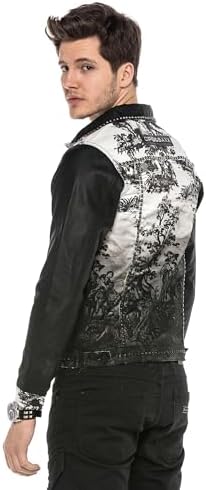 Cipo & Baxx Herren Hybrid-Denimjacke - Versatile Farben, Modisch und Komfortabel - für City und Outdoor - mit Knopf und