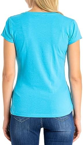 Cipo & Baxx Damen T-Shirt Print Strasssteine Baumwolle Rundhals