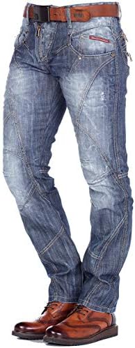 Cipo & Baxx Herren Jeans Hose Look Röhrenjeans Straight Fit Kontrastnähte Trendyhose | Cipo & Baxx Herren Jeans Hose Us