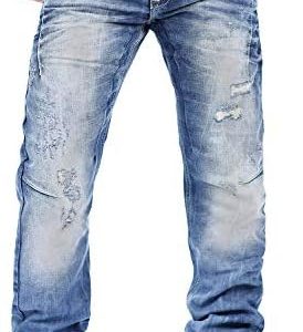 Cipo & Baxx Herren Jeans - Stilvolle Regular-Fit Denim mit Kontrastnähten | Bequeme & Modische Jeans für Männer | Stone-